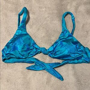Blue Patterned Bikini Top